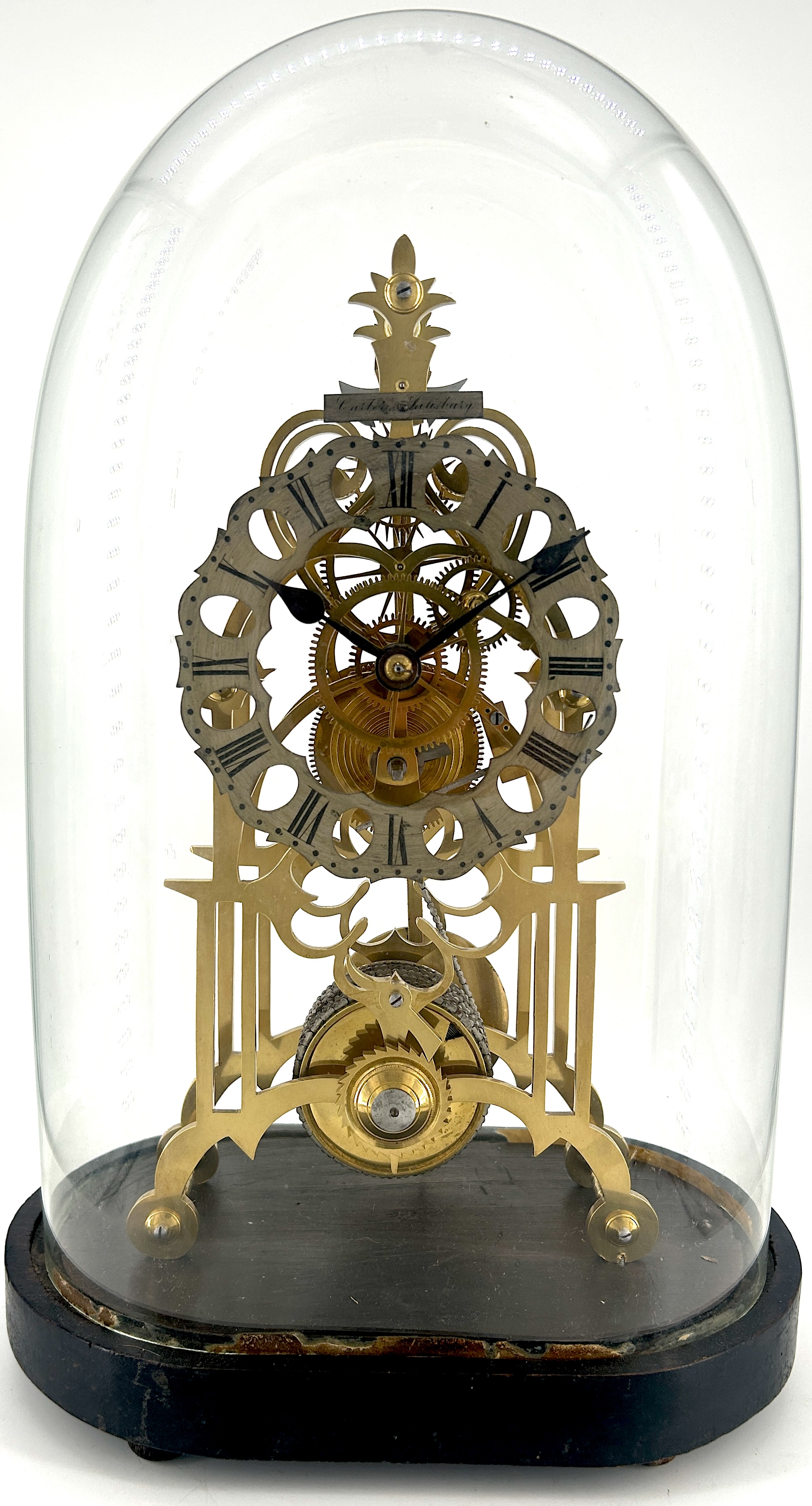 Awesome Antique English fusee Skeleton Clock – ca1880 - Image 5